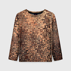 Лонгслив детский Светлый коричневый абстрактная текстура, цвет: 3D-принт