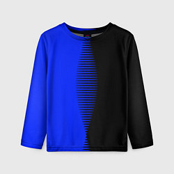 Детский лонгслив Чёрно-синий пополам с переходом