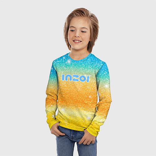 Детский лонгслив Inzoi лого и блестки / 3D-принт – фото 3