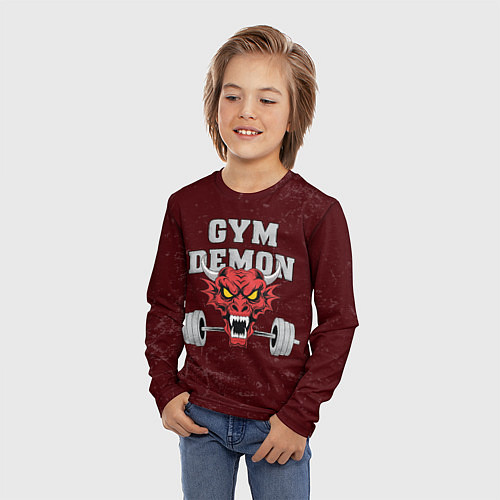 Детский лонгслив Gym demon / 3D-принт – фото 3