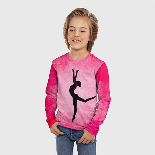 Детский лонгслив Спортивная гимнастика на розовом / 3D-принт – фото 3
