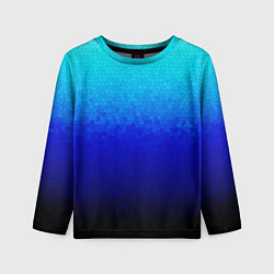 Лонгслив детский Градиент мозаика из голубого в чёрный, цвет: 3D-принт