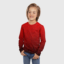 Лонгслив детский Градиент красный текстурированный в тёмный, цвет: 3D-принт — фото 2