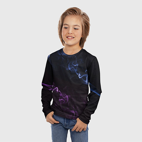 Детский лонгслив Color black blue pink / 3D-принт – фото 3