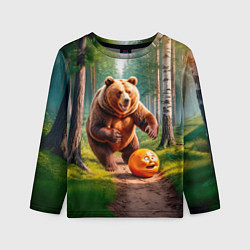 Детский лонгслив Колобок и медведь