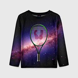Лонгслив детский Теннисная ракетка в космосе, цвет: 3D-принт