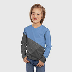 Лонгслив детский Сине-серый геометричный, цвет: 3D-принт — фото 2