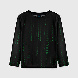 Детский лонгслив Color black green