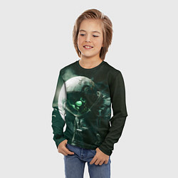 Лонгслив детский Скелет космонавта в космосе, цвет: 3D-принт — фото 2