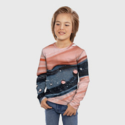 Лонгслив детский Персиковая текстура с каплями, цвет: 3D-принт — фото 2