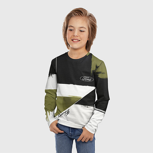 Детский лонгслив Ford эмблема / 3D-принт – фото 3