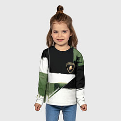 Лонгслив детский Ламборджини логотип, цвет: 3D-принт — фото 2