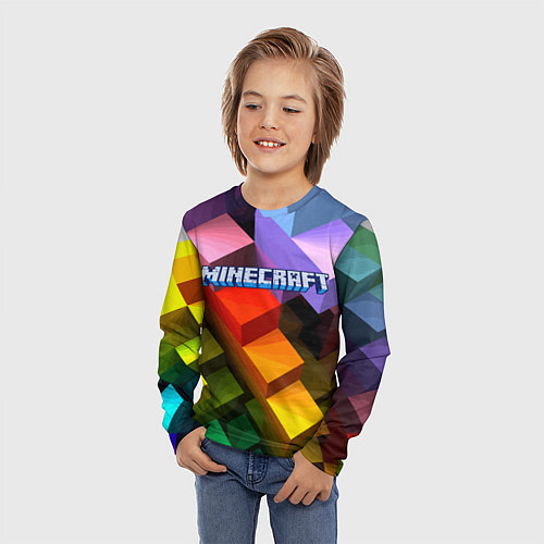 Детский лонгслив Minecraft - pattern / 3D-принт – фото 3
