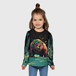 Лонгслив детский Медведь в гневе, цвет: 3D-принт — фото 2