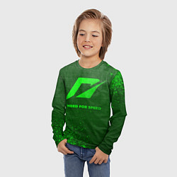 Лонгслив детский Need for Speed - green gradient, цвет: 3D-принт — фото 2