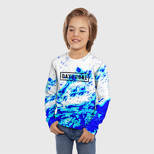 Детский лонгслив Daysgone голубые краски / 3D-принт – фото 3