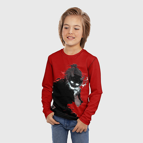 Детский лонгслив Демон с маской / 3D-принт – фото 3