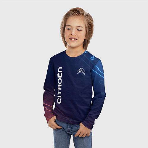 Детский лонгслив Citroen абстракция / 3D-принт – фото 3