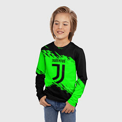 Лонгслив детский Juventus черные краски, цвет: 3D-принт — фото 2