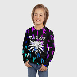 Лонгслив детский Ведьмак символы градиент, цвет: 3D-принт — фото 2