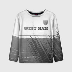 Лонгслив детский West Ham - white gradient посередине, цвет: 3D-принт