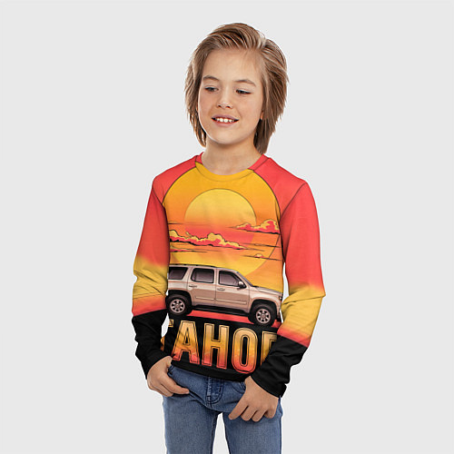 Детский лонгслив Tahoe на закате джип / 3D-принт – фото 3
