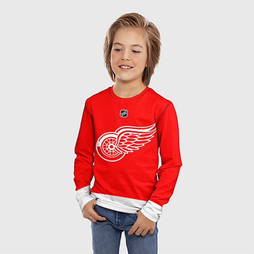 Детский лонгслив Detroit Red Wings red / 3D-принт – фото 3