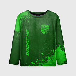 Лонгслив детский Porsche - green gradient вертикально, цвет: 3D-принт