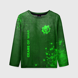 Детский лонгслив Gears of War - green gradient вертикально
