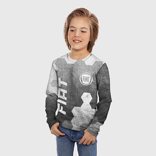 Детский лонгслив Fiat - grey gradient вертикально / 3D-принт – фото 3