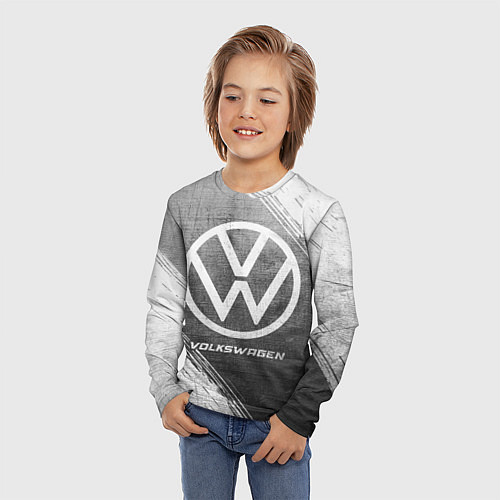 Детский лонгслив Volkswagen - grey gradient / 3D-принт – фото 3