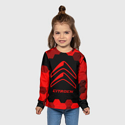 Лонгслив детский Citroen - red gradient, цвет: 3D-принт — фото 2