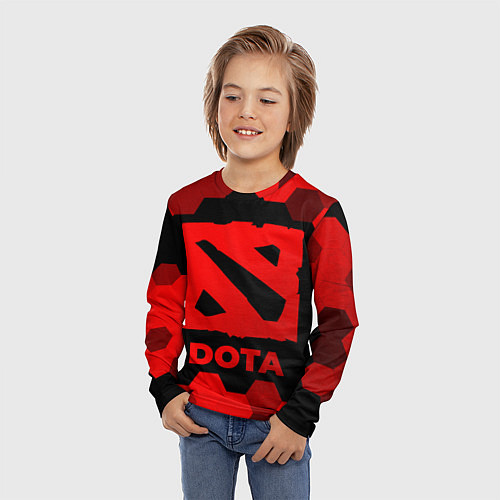 Детский лонгслив Dota - red gradient / 3D-принт – фото 3