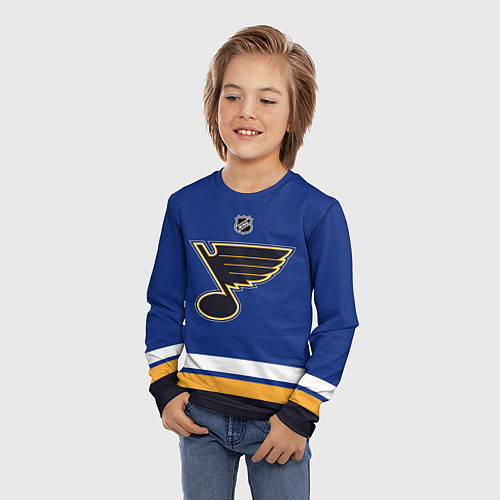 Детский лонгслив St Louis Blues - NHL team / 3D-принт – фото 3