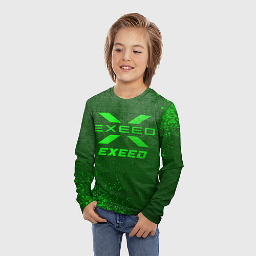 Детский лонгслив Exeed - green gradient / 3D-принт – фото 3