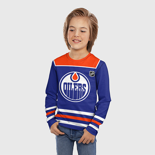 Детский лонгслив Edmonton Oilers - NHL team / 3D-принт – фото 3