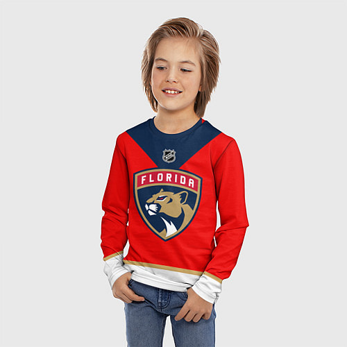Детский лонгслив Florida Panthers - NHL team / 3D-принт – фото 3