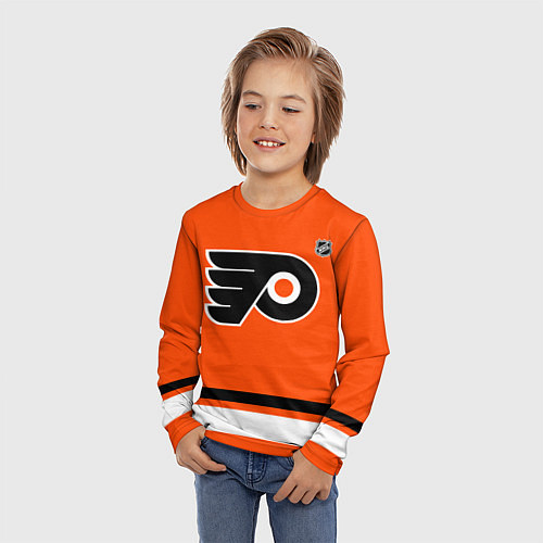 Детский лонгслив Philadelphia Flyers - NHL team / 3D-принт – фото 3