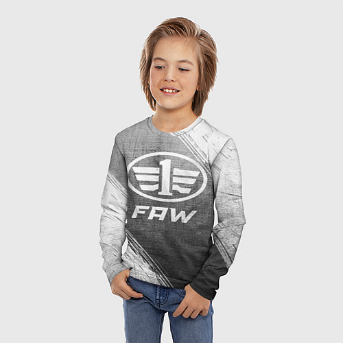 Детский лонгслив FAW - grey gradient / 3D-принт – фото 3