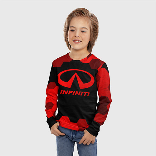 Детский лонгслив Infiniti - red gradient / 3D-принт – фото 3