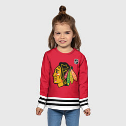 Лонгслив детский Бобби Халл - Чикаго Блэкхокс, цвет: 3D-принт — фото 2