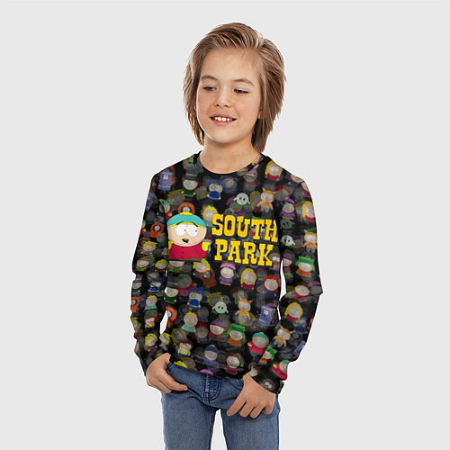 Детский лонгслив Южный парк лого и Картман / 3D-принт – фото 3