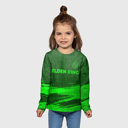 Лонгслив детский Elden Ring - green gradient посередине, цвет: 3D-принт — фото 2
