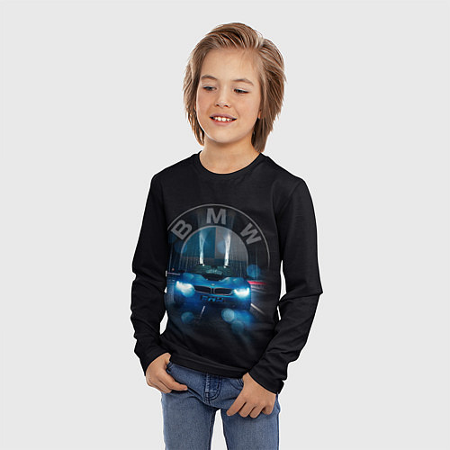 Детский лонгслив BMW на мосту / 3D-принт – фото 3
