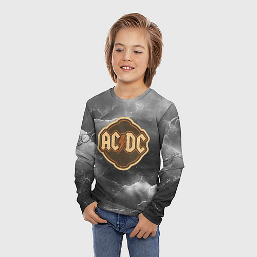 Детский лонгслив ACDC ретро логотип / 3D-принт – фото 3