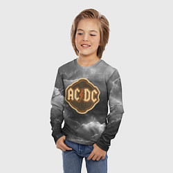 Лонгслив детский ACDC ретро логотип, цвет: 3D-принт — фото 2