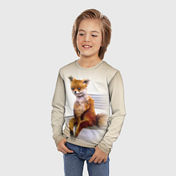 Лонгслив детский Уставший лис мем, цвет: 3D-принт — фото 2