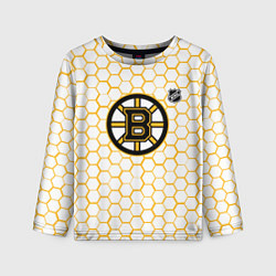 Детский лонгслив Бостон Брюинз - белые соты