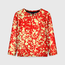 Лонгслив детский Пятнистый красно-жёлтый, цвет: 3D-принт