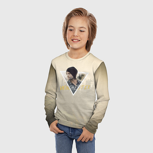 Детский лонгслив Sam winchester - supernatural / 3D-принт – фото 3